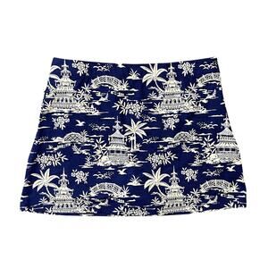 J. McLaughlin Womens XL Blue White Toile Skort Golf Tennis Resort Stretch Shorts